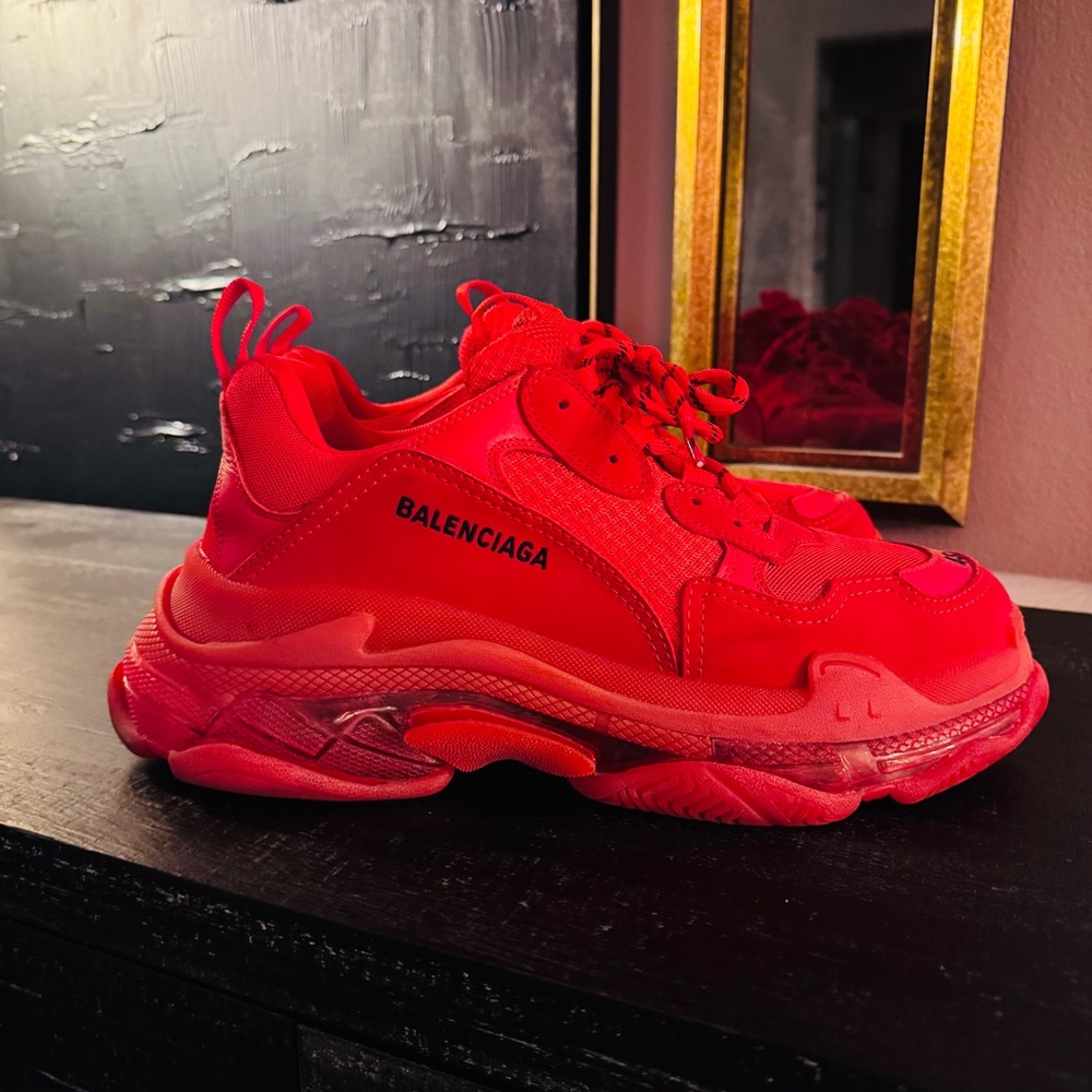 Balenciaga Red Triple S Sneakers